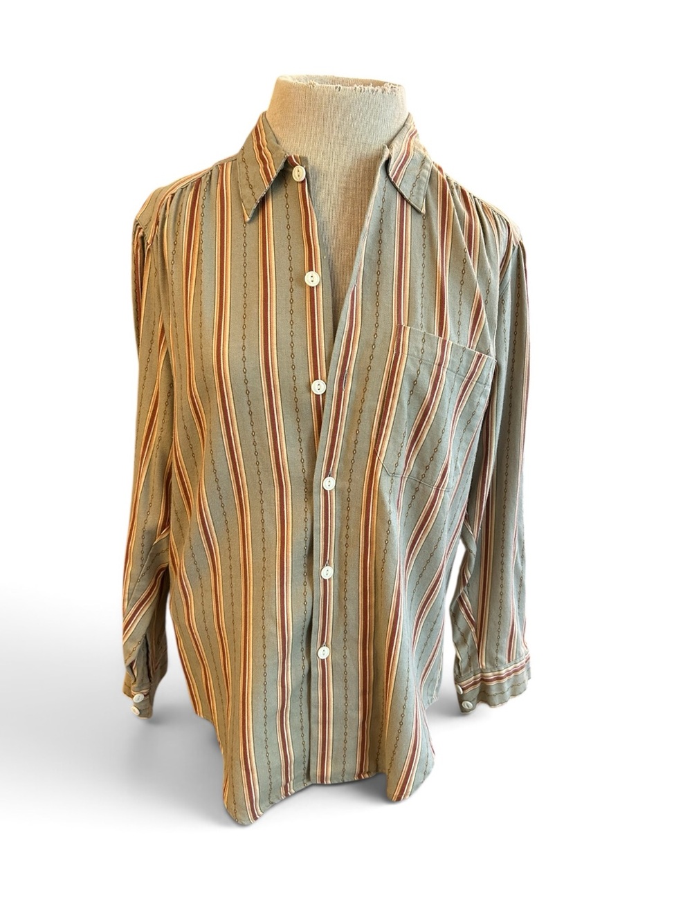 Ralph Lauren Vintage women’s 90s Authentic Dungarees Cotton Button Up Shirt 4